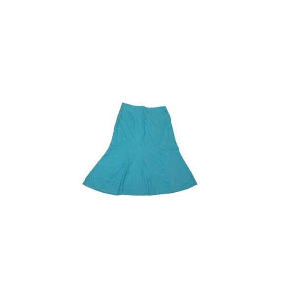 Margareta “Irene 2” Vintage Turquoise Linen A-Line Skirt - Women’s Size 14 - Picture 1 of 8